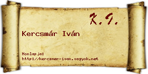 Kercsmár Iván névjegykártya