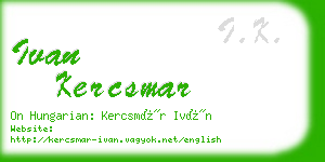 ivan kercsmar business card